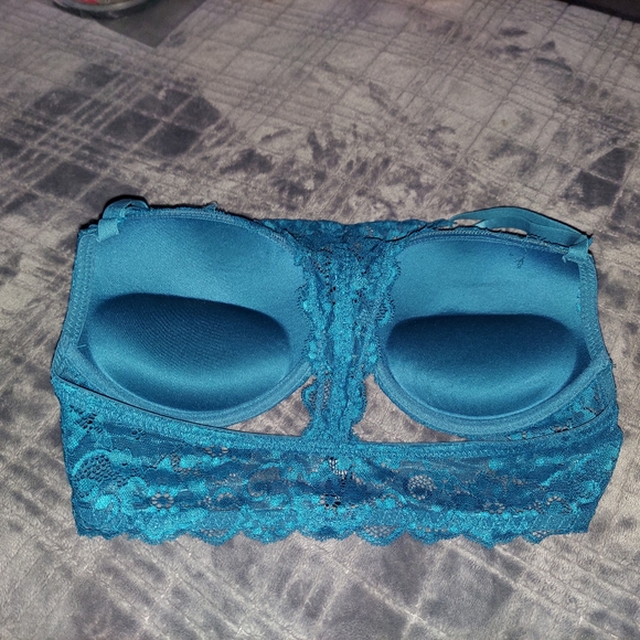 XOXO Racerback Push Up Bra, 34C, Ocean Blue Aqua Teal Floral Lace, NWOT - Picture 10 of 13